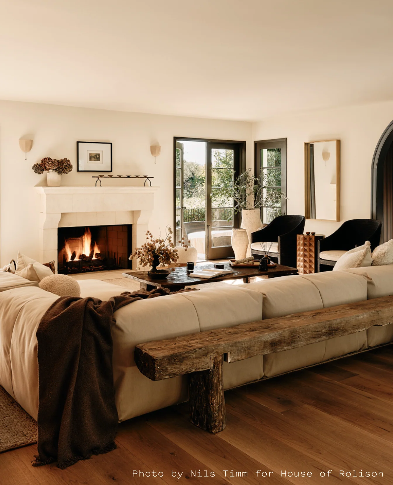 Acacia Wood Bench - Image 6