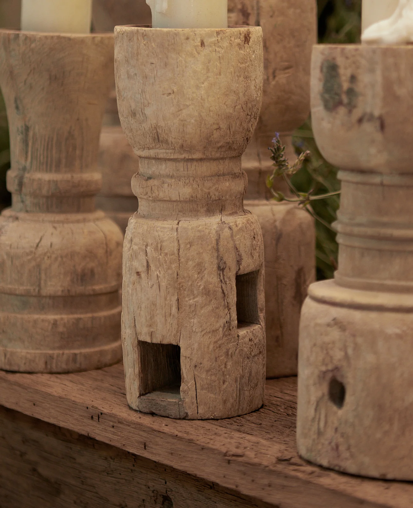 Statuary Pillar Candle Stand - Bleached - Image 5