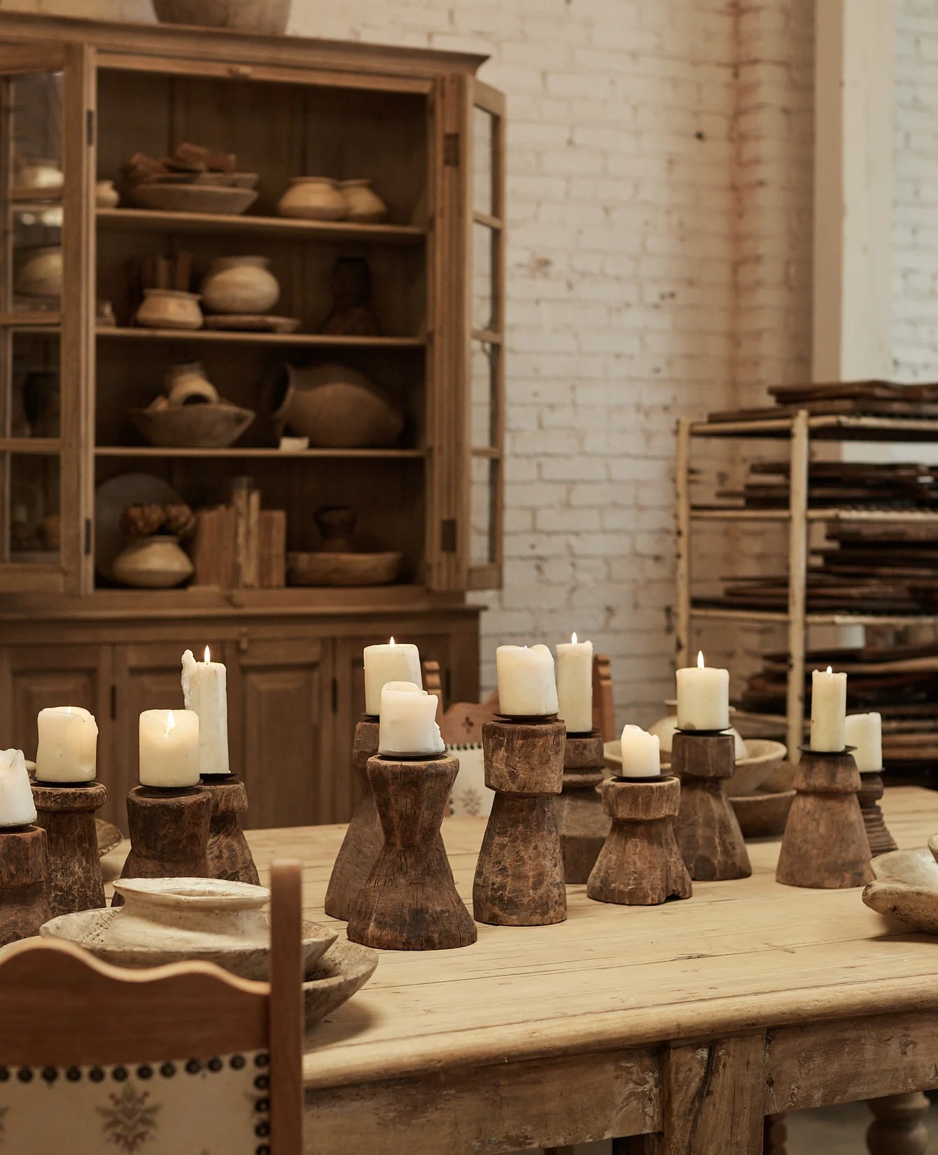 Cup Pillar Candle Stand - Natural - Image 3