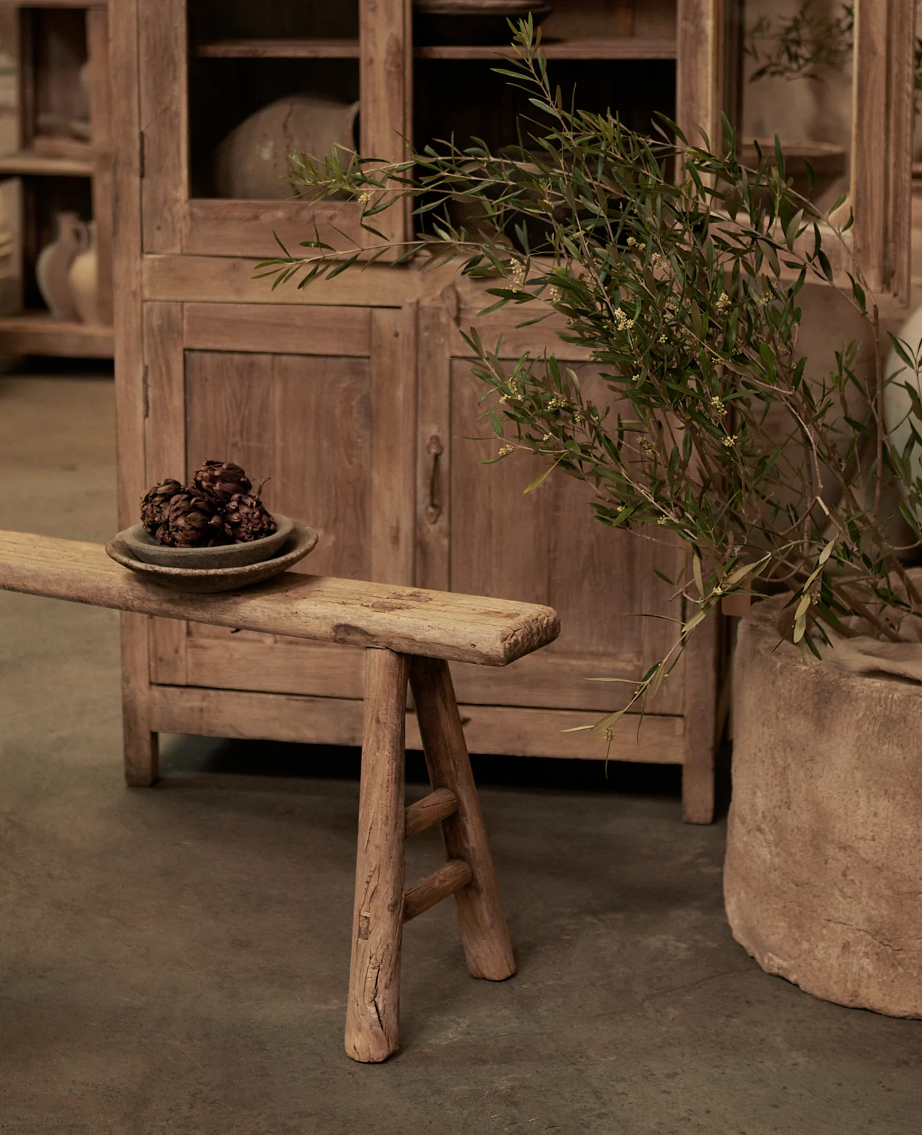 Elm Wood Bench - Image 3