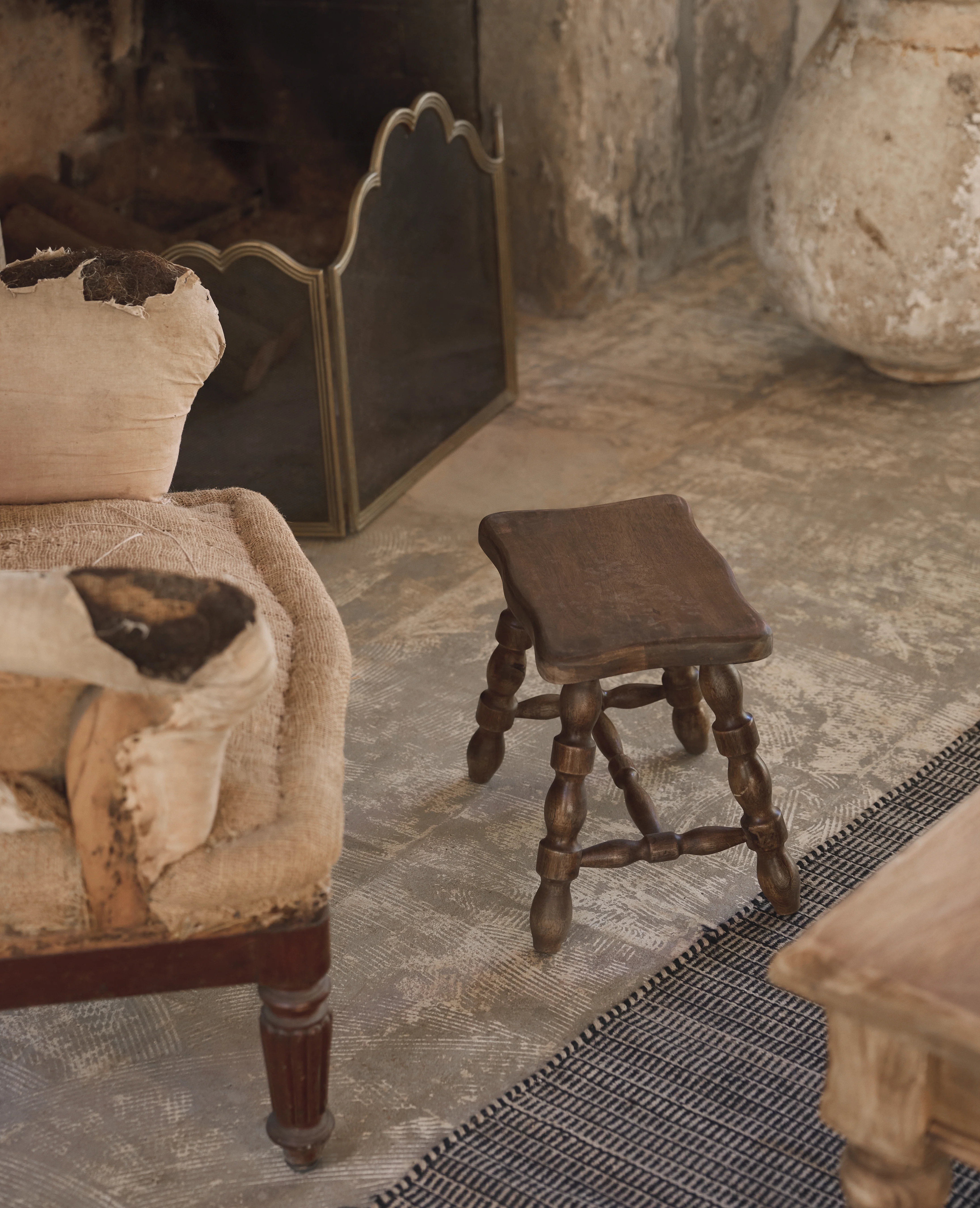 Milking Stool Petite Rectangle - Merlot - Image 9