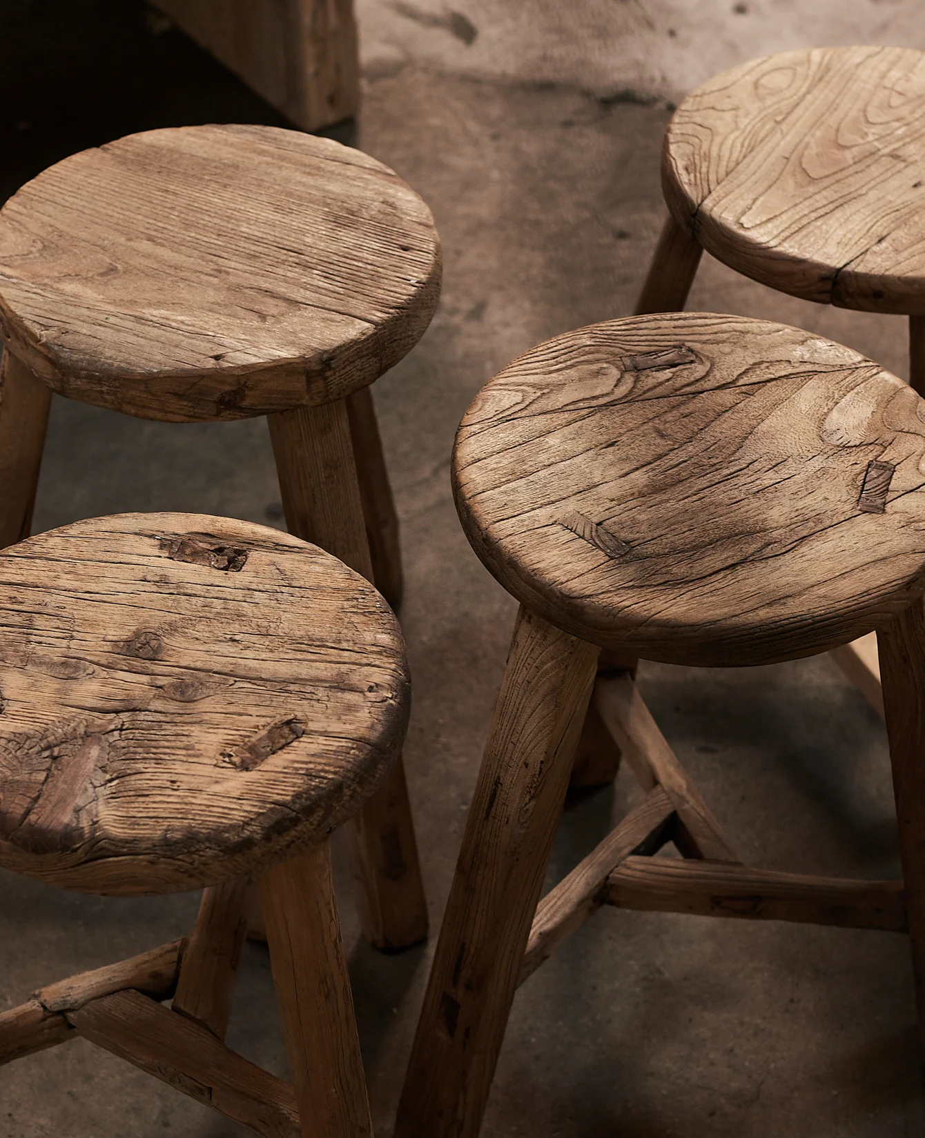 Round Elm Stool - Image 6